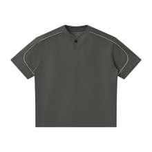 T-shirt Henley Oversize à Liserés