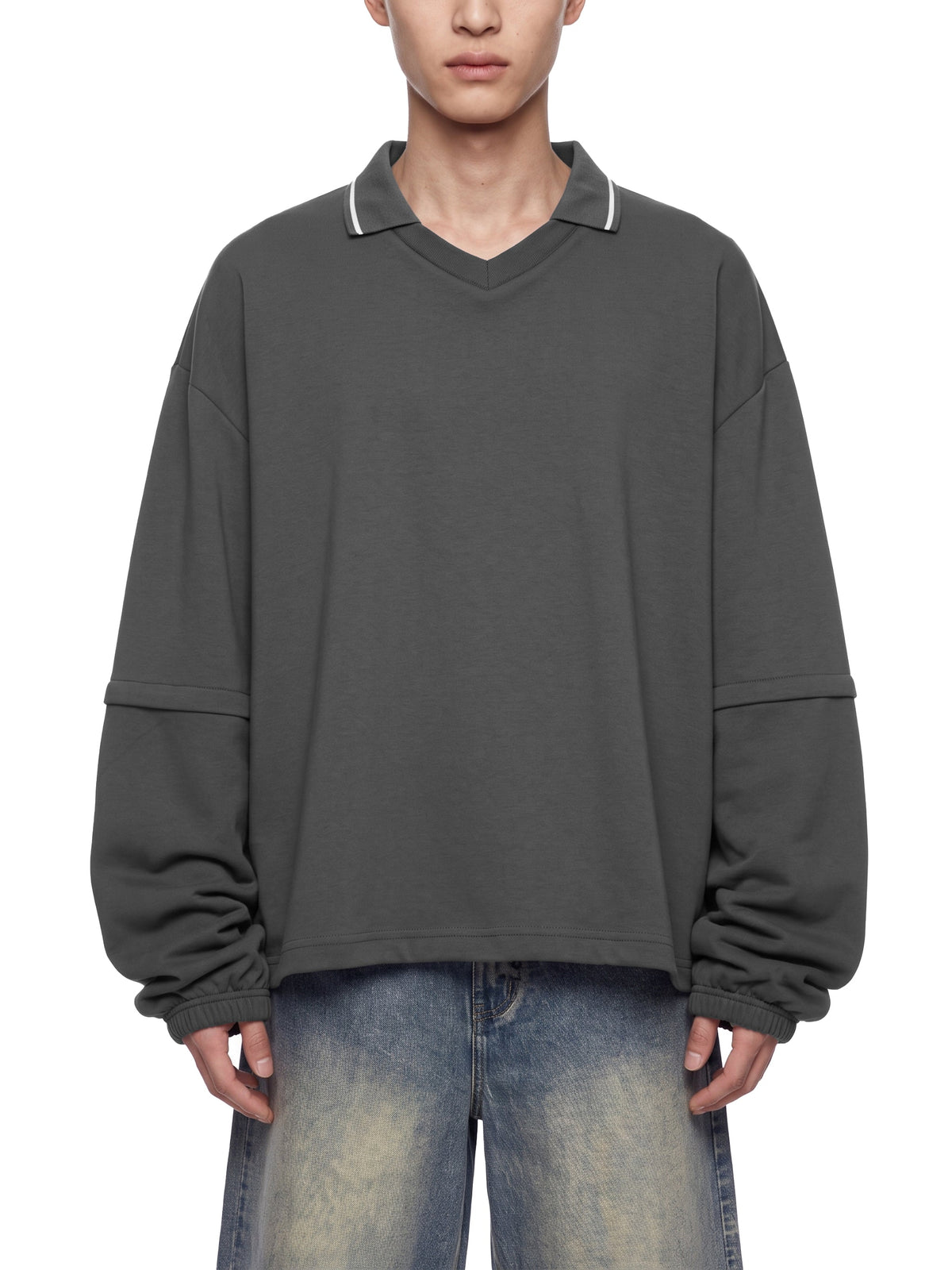 Sweat Boxy à Col Amovible